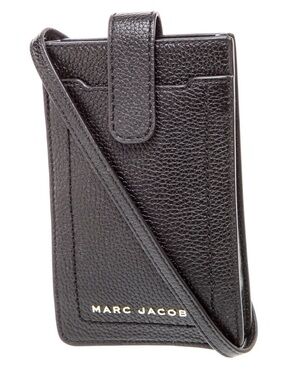 Marc Jacobs Black Pebbled Leather Crossbody Card Case